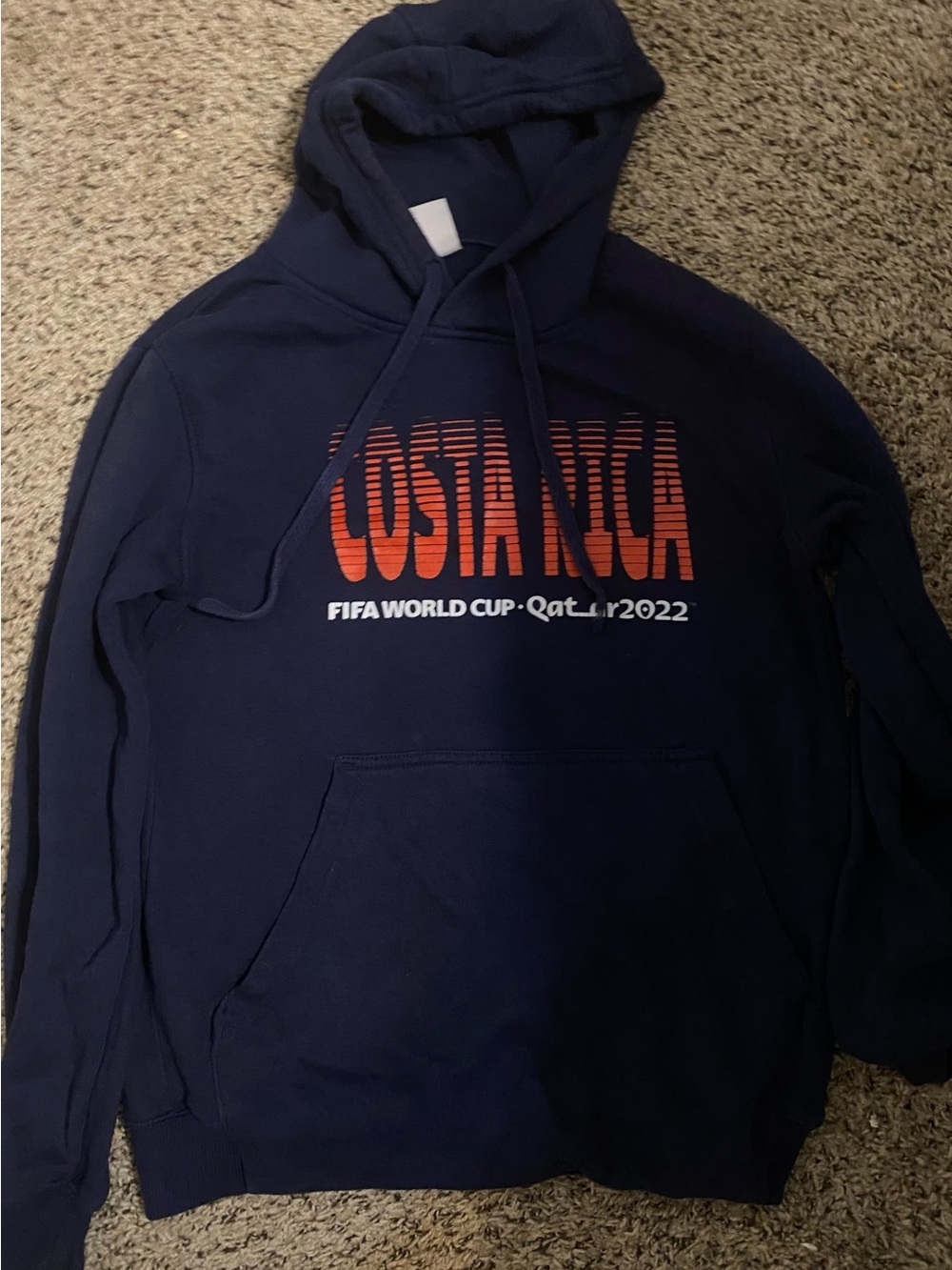 Costa Rica Fifa World cup 2022 Pullover Hoodie with Orange Chest Print